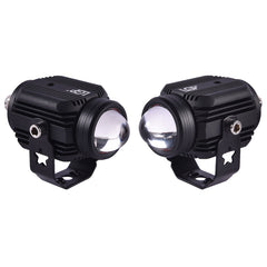 LGP DK16 fog lamp installed on motorcycle with clamps