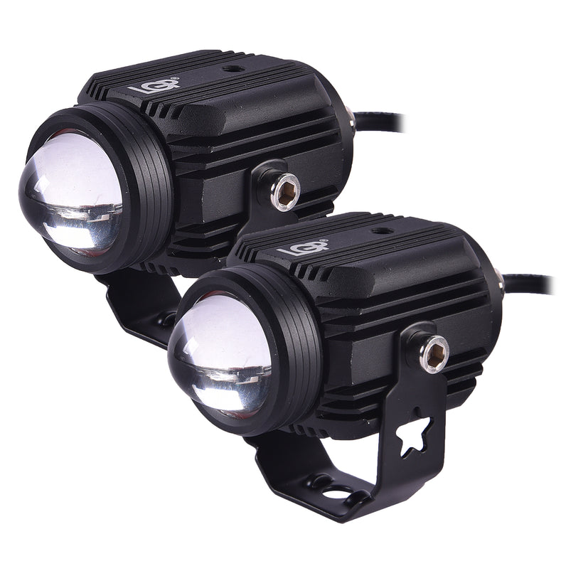 LGP DK16 fog lamp installed on motorcycle with clamps
