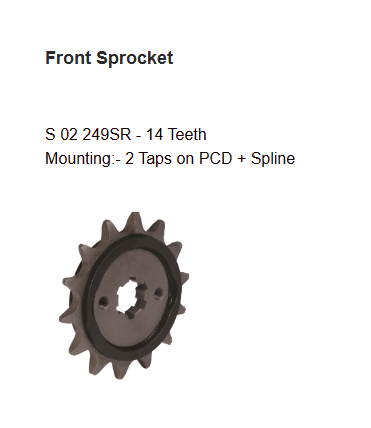 Brass Chain and Sprocket Kit 14T 41T 110 Links for Bajaj Pulsar 200 RS HPORC 240