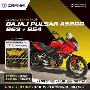 CRANK1 CRM479 ceramic front brake pads for Bajaj Pulsar AS200 BS3 BS4 motorcycle