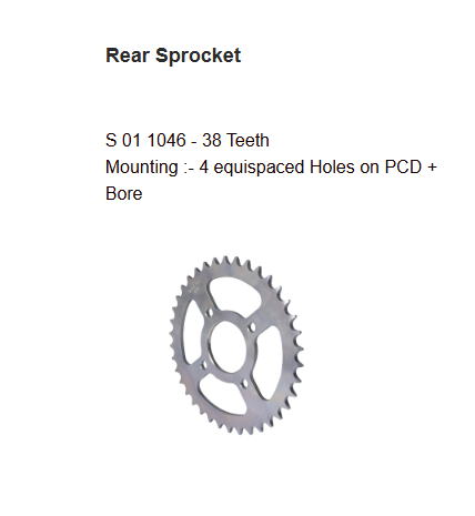 Brass Chain and Sprocket Kit 13T 38T for Hero Xpulse 200 and 200 FI HPORC 387