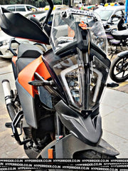 Hyperrider Front Off Road Mudguard for KTM Adventure 390 with Number Plate Relocator Black Matt Orange White
