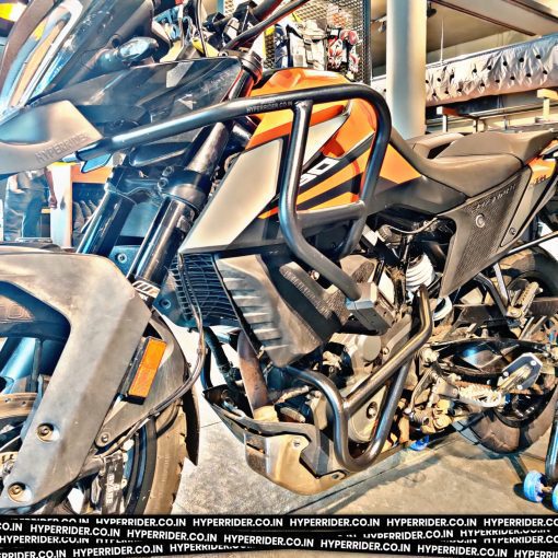 Hyperrider Crash Guard with Grab Slider Type 2 for KTM Adventure 250 and 390 Black Orange