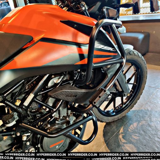 Hyperrider Crash Guard with Grab Slider Type 2 for KTM Adventure 250 and 390 Black Orange