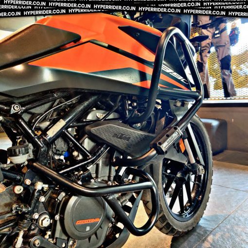 Hyperrider Crash Guard with Grab Slider Type 2 for KTM Adventure 250 and 390 Black Orange