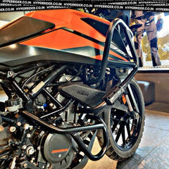 Hyperrider Crash Guard with Grab Slider Type 2 for KTM Adventure 250 and 390 Black Orange
