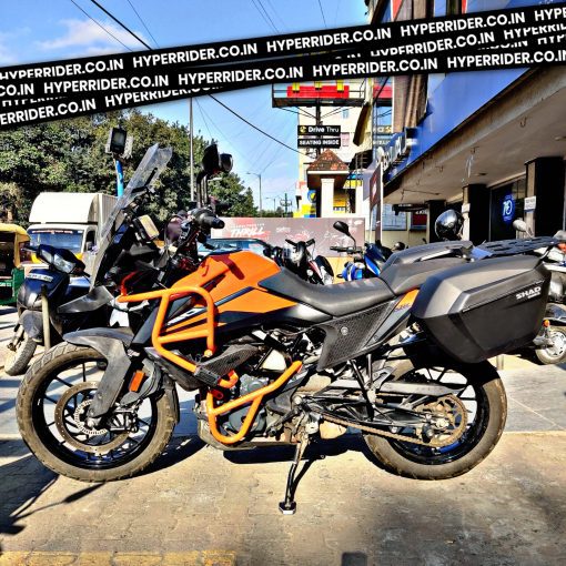Hyperrider Crash Guard with Grab Slider Type 2 for KTM Adventure 250 and 390 Black Orange