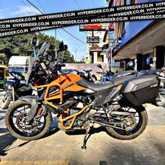 Hyperrider Crash Guard with Grab Slider Type 2 for KTM Adventure 250 and 390 Black Orange