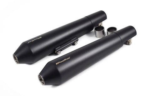PowerRage Slip On Exhaust Royal Enfield Interceptor 650 Black Finish Short Type