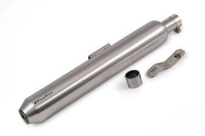 Powerage Slip-On Exhaust Brushed Steel Short Type for Royal Enfield 350 500 Performance Exhaust