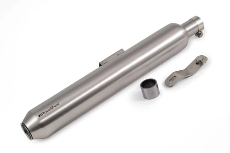 Powerage Slip-On Exhaust Brushed Steel Short Type for Royal Enfield 350 500 Performance Exhaust