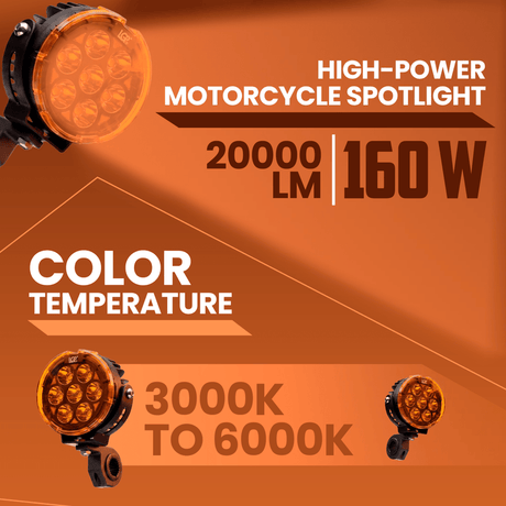 LGP DK80 Pro 160W dual color yellow white waterproof motorcycle spotlight fog lamp