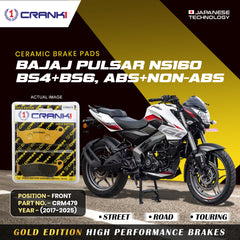 CRANK1 Ceramic Front Brake Pads CRM479 for Bajaj Pulsar NS160 BS4 BS6 ABS Non ABS HH Rated Brake Pads