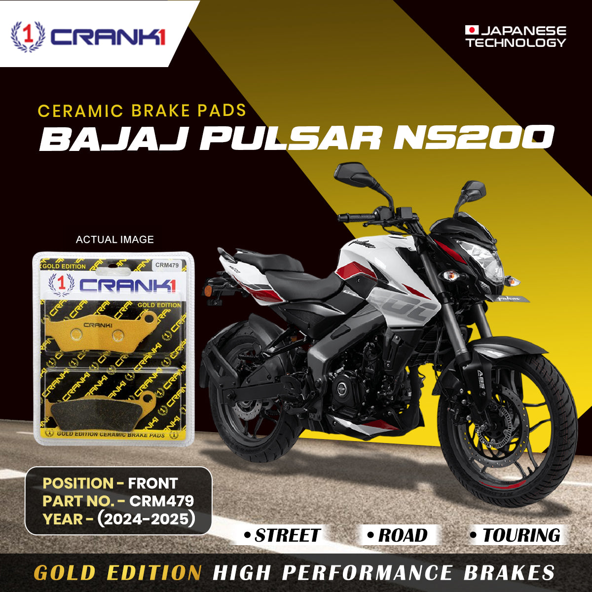 crank1-ceramic-front-brake-pads-bajaj-pulsar-ns200-2024-2025-crm479