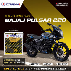 CRANK1 ceramic brake pads for Bajaj Pulsar 220 rear disc brake