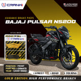 CRANK1 Ceramic Front Brake Pads CRM479 for Bajaj Pulsar NS200 2020-2023 HH Rated