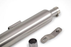 Powerage Slip-On Exhaust Brushed Steel Short Type for Royal Enfield 350 500 Performance Exhaust