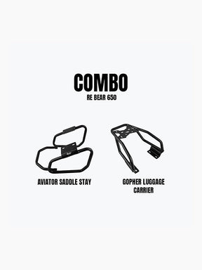 LEGUNDARY saddle stay and luggage carrier combo Royal Enfield Bear 650 black mild steel