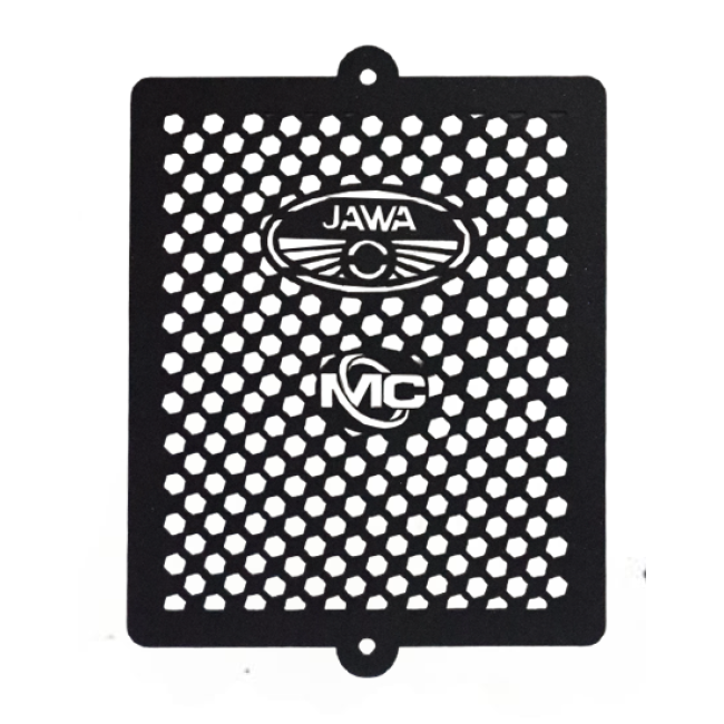 MotoCare radiator guard for Jawa 42 front mesh close-up