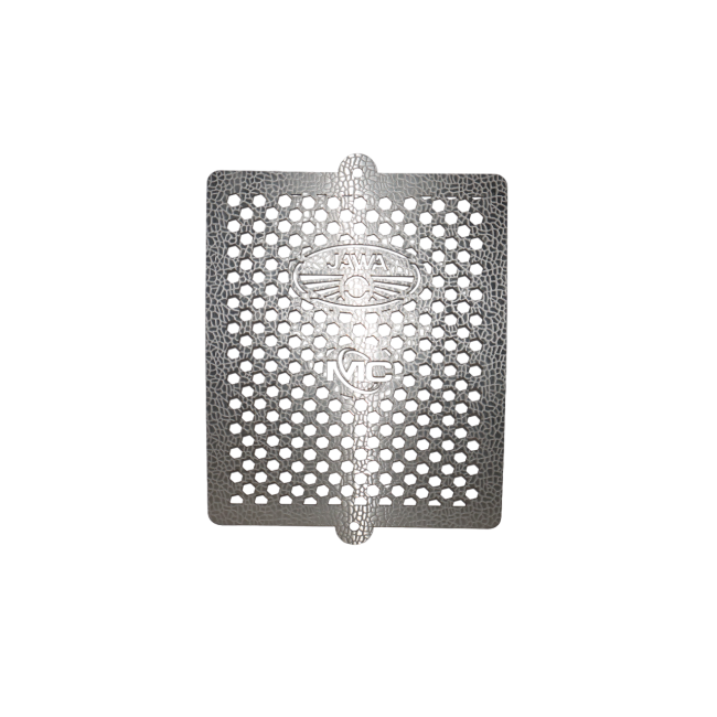 MotoCare radiator guard for Jawa 42 front mesh close-up