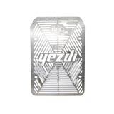 MotoCare radiator guard mesh installed on Yezdi Adventure 2024 protecting engine cooling radiator from debris and stones