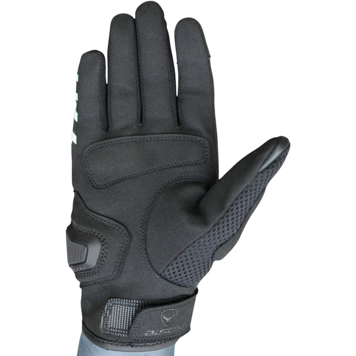 Bison ProGear Raptor motorcycle riding gloves in black and grey

