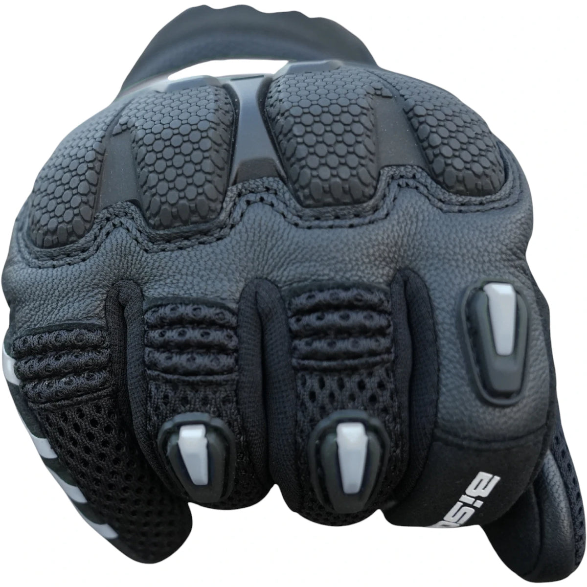 Bison ProGear Raptor motorcycle riding gloves in black and grey

