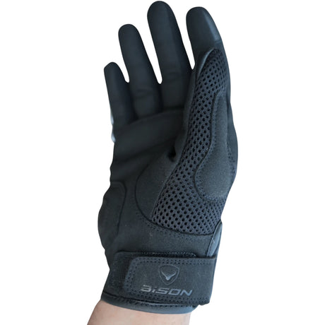 Bison ProGear Raptor motorcycle riding gloves in black and grey

