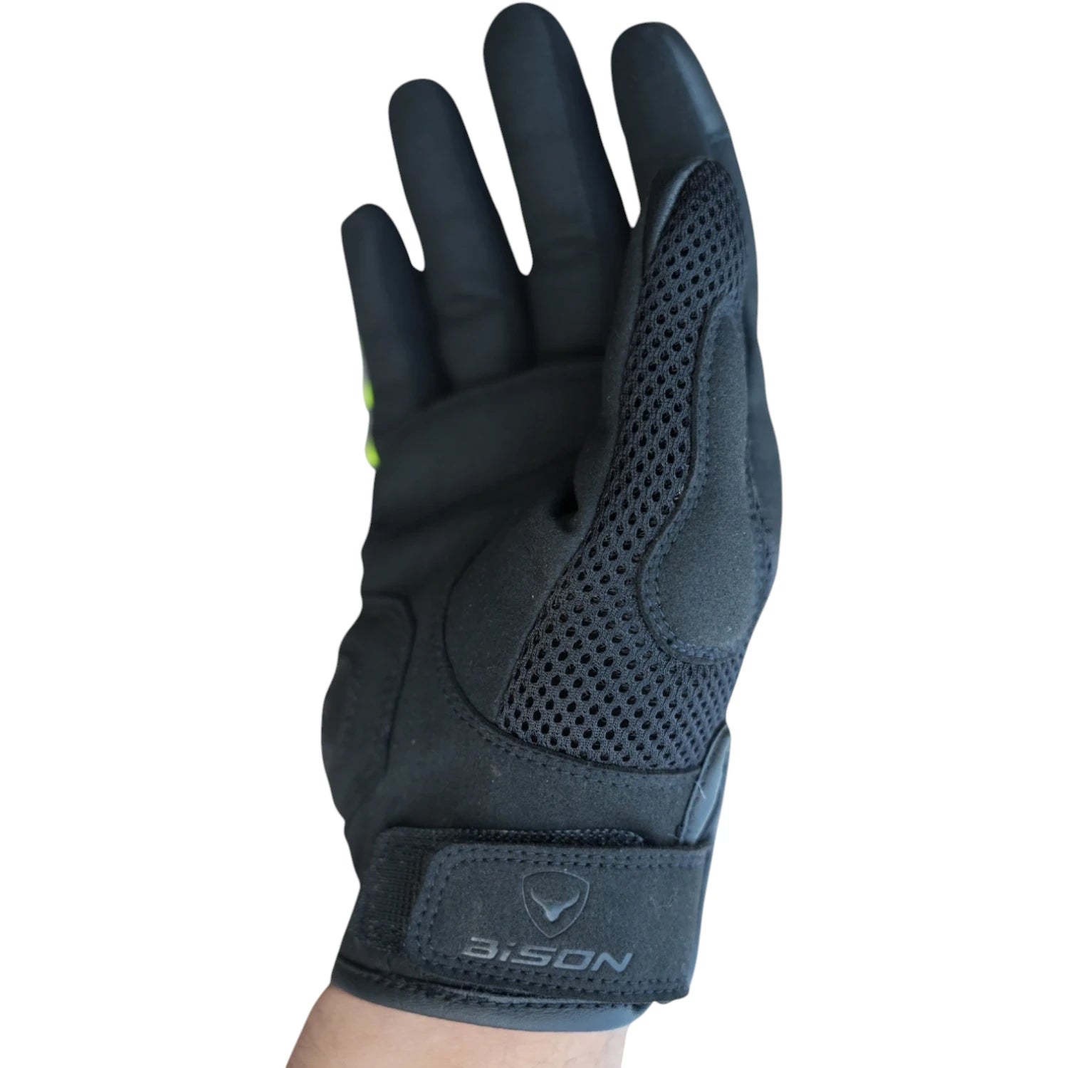 Bison ProGear Raptor black-neon motorcycle riding gloves
