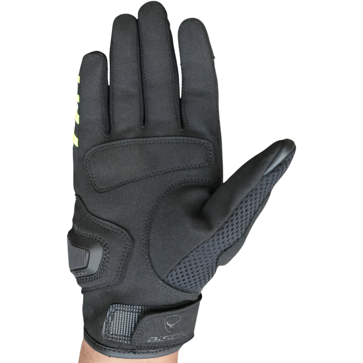 Bison ProGear Raptor black-neon motorcycle riding gloves