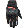 Bison ProGear Raptor motorcycle riding gloves in black and red

