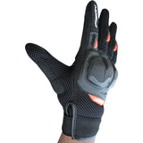 Bison ProGear Raptor motorcycle riding gloves in black and red

