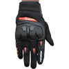 Bison ProGear Raptor motorcycle riding gloves in black and red

