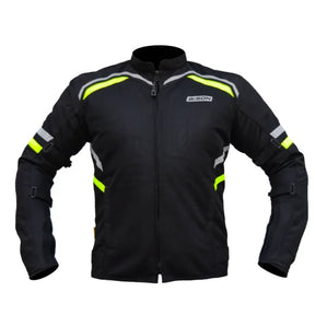 Bison ProGear Raptor V2 riding jacket black hi viz green
