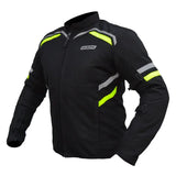 Bison ProGear Raptor V2 riding jacket black hi viz green
