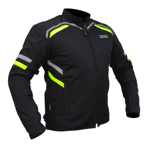 Bison ProGear Raptor V2 riding jacket black hi viz green
