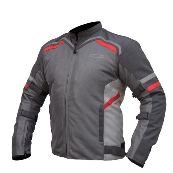 Bison ProGear Raptor V2 riding jacket grey red
