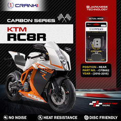 CRANK1 Carbon Rear Brake Pads CFB662 for KTM RC8R (2010-2015) | High Performance Motorcycle Brake Pads | 1 Set
