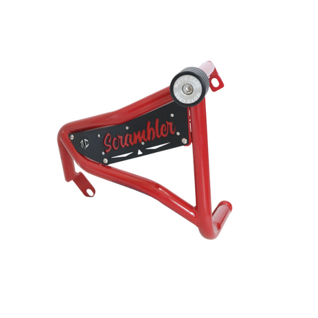 Yezdi Scrambler red crash guard with dual sliders