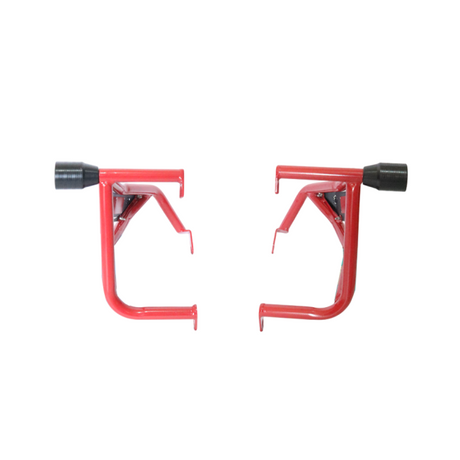 Yezdi Scrambler red crash guard with dual sliders