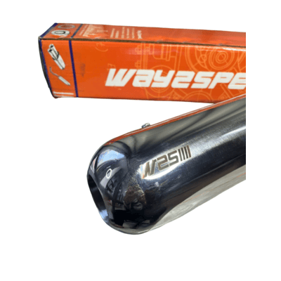 Way2Speed Gunner Performance Exhaust (Gloss Finish) for Royal Enfield Meteor 350 – SS316 Deep Bass Free-Flow Silencer