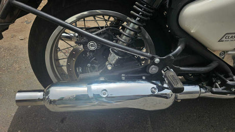 KP Racing Replica Exhaust SS304 Stainless Steel for Royal Enfield Classic 650 with DB Killer Heat Resistant Wool Polished Performance Silencer