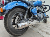 KP Racing Replica SS Exhaust for Royal Enfield Super Meteor 650 SS304 Stainless Steel with Ceramic Fibre Wool Polished Finish Stock Fitment Silencer