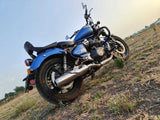 KP Racing Replica SS Exhaust for Royal Enfield Super Meteor 650 SS304 Stainless Steel with Ceramic Fibre Wool Polished Finish Stock Fitment Silencer