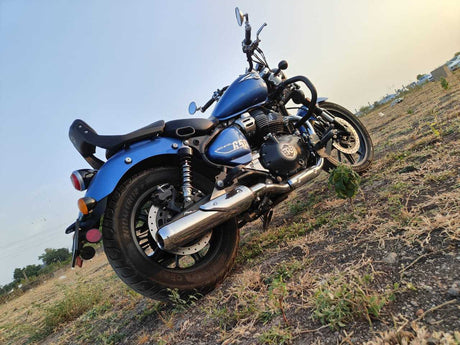 KP Racing Replica SS Exhaust for Royal Enfield Super Meteor 650 SS304 Stainless Steel with Ceramic Fibre Wool Polished Finish Stock Fitment Silencer