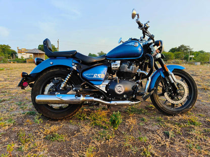 KP Racing Replica SS Exhaust for Royal Enfield Super Meteor 650 SS304 Stainless Steel with Ceramic Fibre Wool Polished Finish Stock Fitment Silencer