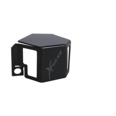 MotoCare CNC reservoir oil cap installed on Hero Xpulse motorcycle brake fluid tank for premium styling and secure sealing