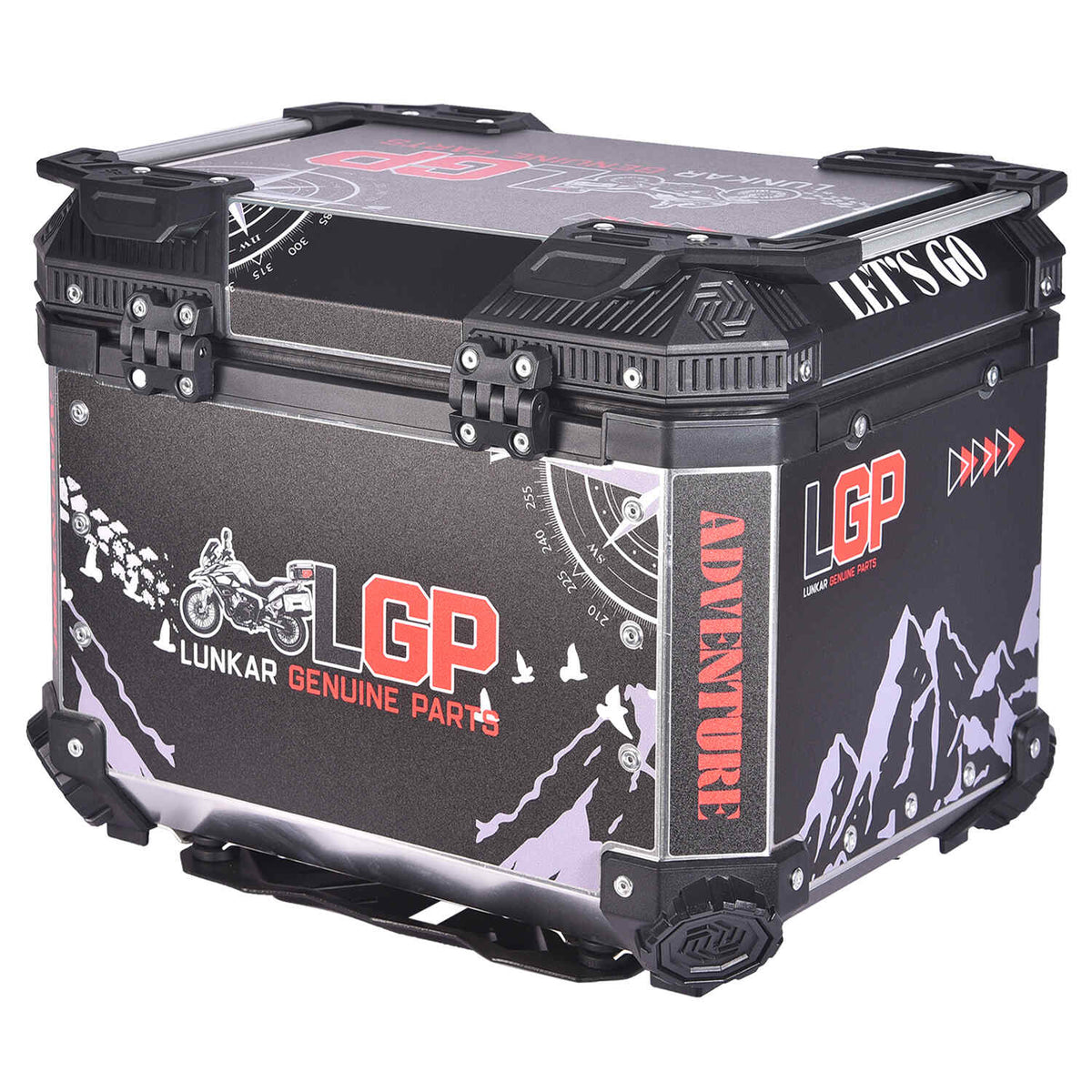 LGP 45L motorcycle top box with logo