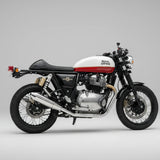 Barrel Atom 2.0 mirror polished stainless steel exhaust for Royal Enfield Interceptor 650 and Continental GT 650