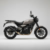 Barrel Rogue 2.0 Slip-On Exhaust with Link Pipe for Royal Enfield Guerrilla 450 in 304 Stainless Steel Black and Silver Performance Exhaust
